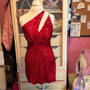 Zara red sequined mini dress